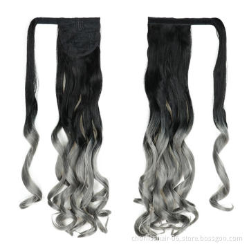 Wholesale Hot Sale Chorliss Natural Indian Virgin Cheveux Afro Curly Hair Ponytail For Black Women Synthetic Ponytail Extensions